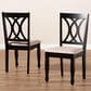 Baxton Studio Reneau Side Chair with Sand Cushion in Espresso Brown (Set of 2), , large