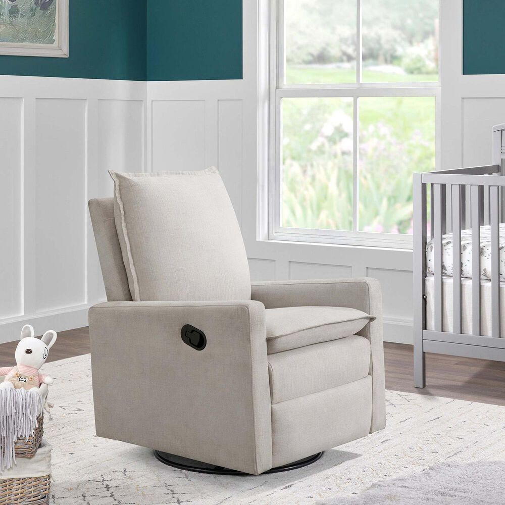 M Design Village Uptown Swivel Push Back Rocker Recliner in Sand, , large