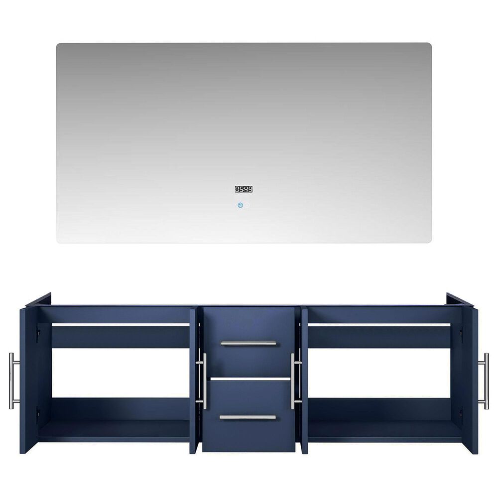 Lexora Home Geneva 60&quot; Double Bathroom Vanity Cabinet Only in Dark Grey and 60&quot; LED Mirror, , large