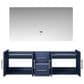 Lexora Home Geneva 60" Double Bathroom Vanity Cabinet Only in Dark Grey and 60" LED Mirror, , large