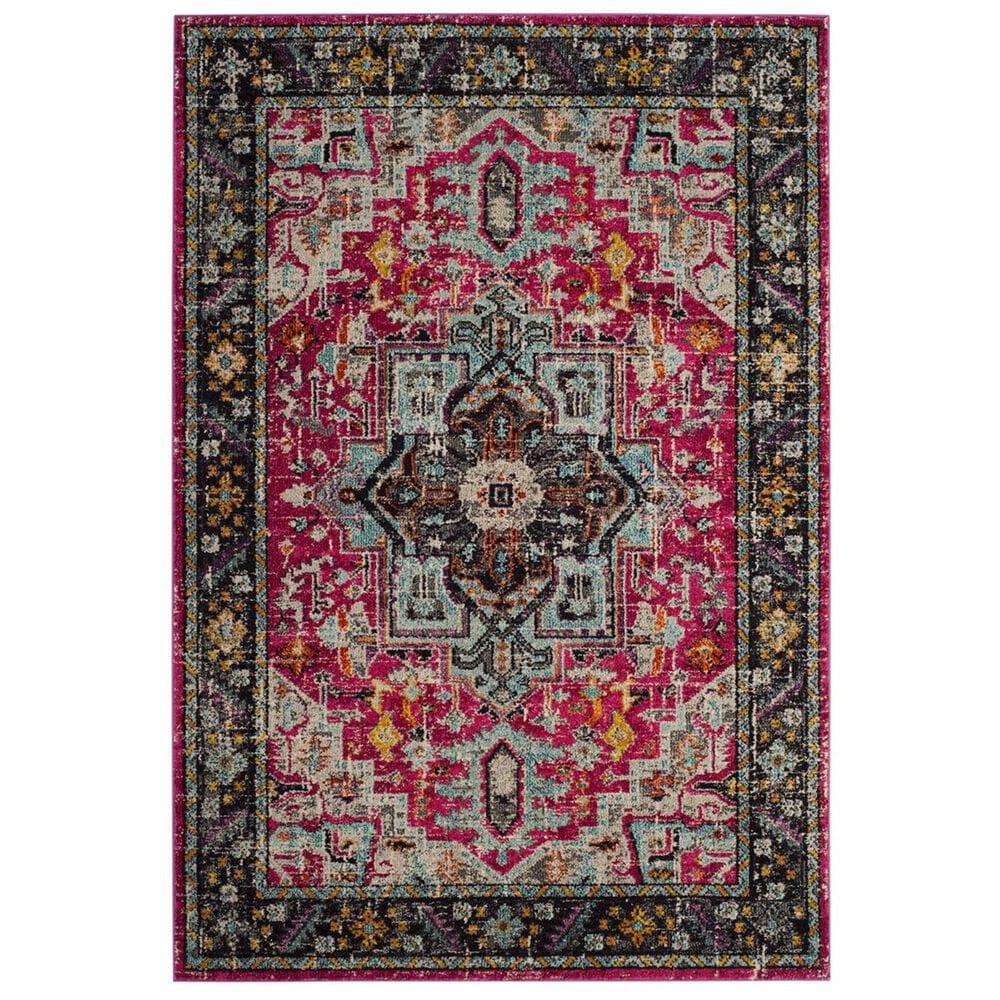 Safavieh Monaco MNC253J-3 3" x 5" Fuchsia/Grey Area Rug, , large