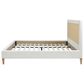 Hearth and Haven Haley Queen Platform Bed with Antique White Upholstery in Natural, , large