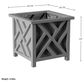 Timberlake 14.75" Lattice Design Planter Box in Gray, , large