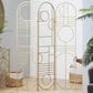 Maple and Jade 3-Panel Geometric Arched Room Divider Screen in Gold, , large