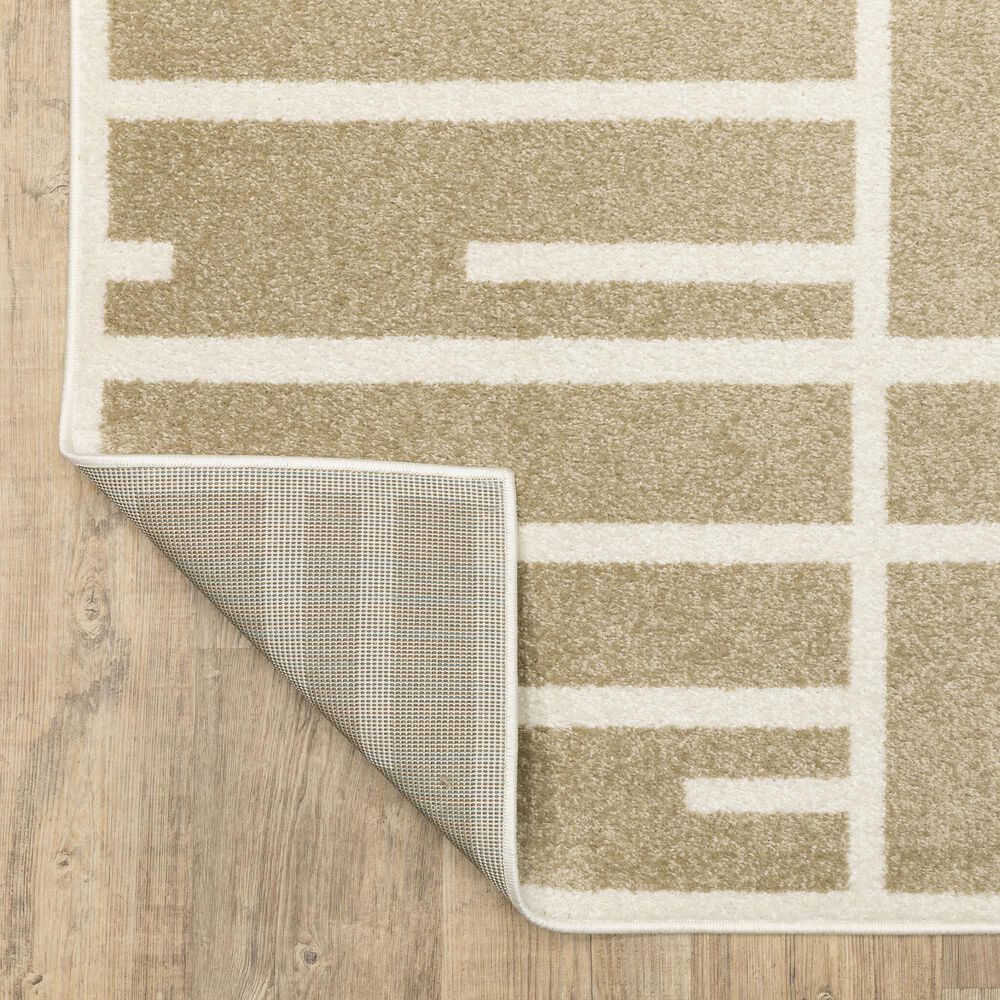 ROW by Oriental Weavers Quinn QUI04 Beige and Ivory 5'3" x 7' Area Rug, , large