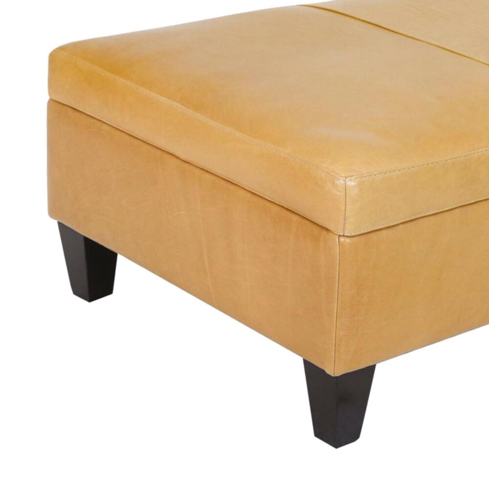 Jonathan Louis Ashbury Leather Storage Ottoman in Echo Lager, , large