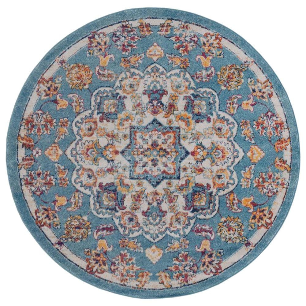 Amer Rugs Alexandria 6"7" Round Sea Blue Area Rug, , large