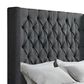 Mayberry Hill Morrow Queen Wingback Upholstered Bed in Heirloom Charcoal, , large