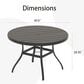 Hearth and Haven Outdoor 41" Round Dining Table with Umbrella Hole in Black - Table Only, , large
