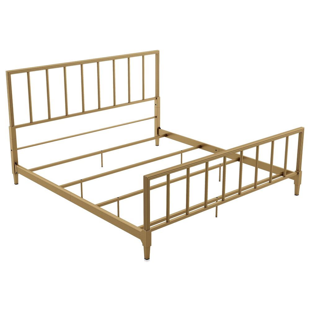 Furniture of America Blair King Slat Bed in Gold, , large