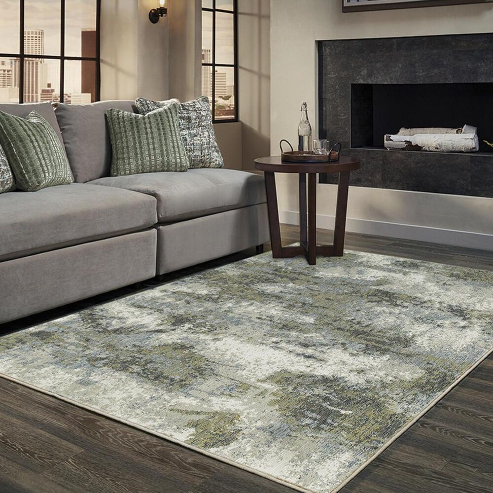Oriental Weavers Evolution 8039E 10" x 13"2" Blue and Green Area Rug, , large