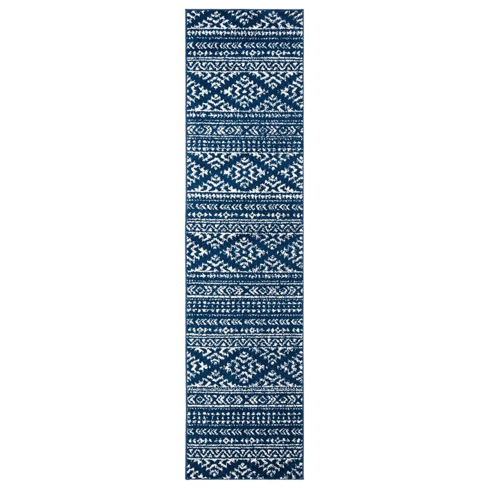 Safavieh Tulum 2" x 11" Navy and Ivory Runner, , large