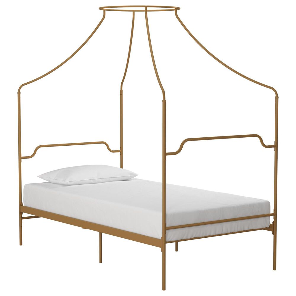 Novogratz Camilla Twin Canopy Bed in Gold, , large