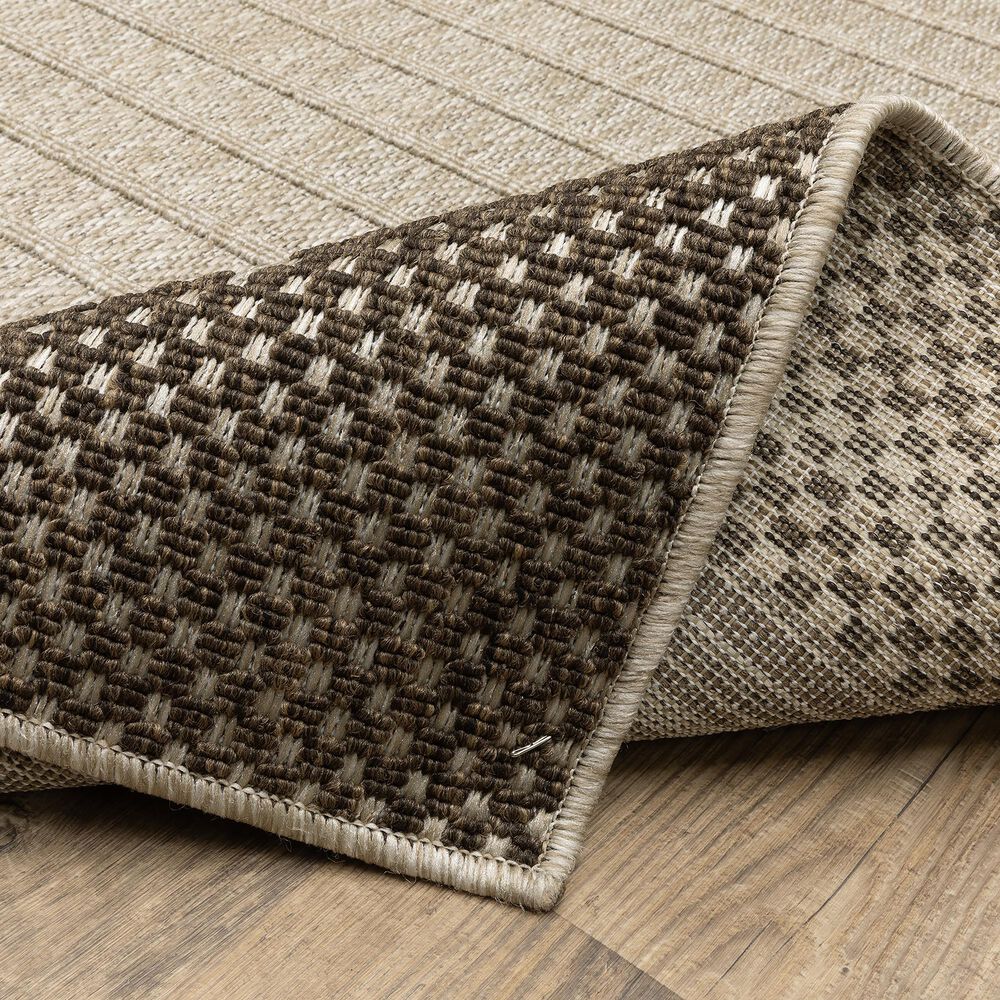 ROW by Oriental Weavers Zarina Striped Beige and Brown 9'10" x 12'10" Indoor/Outdoor Area Rug, , large