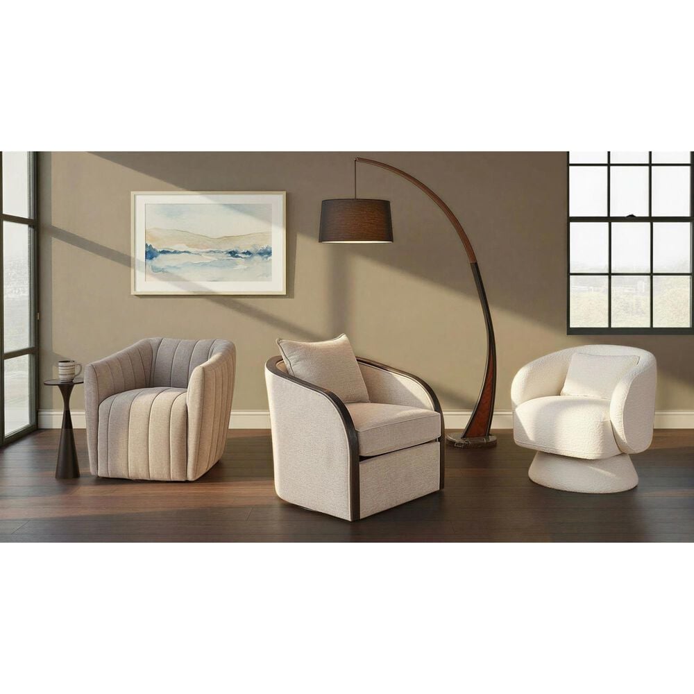 LumiSource Gemma Swivel Accent Chair in Sand, , large