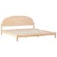 Walker Edison Elias King Platform Bed with Curved Wood Headboard in Cerused White, , large