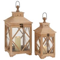 Maple and Jade Assorted Lanterns in Brown (Set of 2)