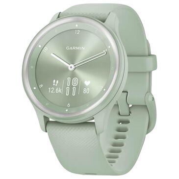 Garmin vivomove Sport Smartwatch in Cool Mint Case and Silicone Band with Silver Accents, , large