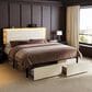 HOMLUX Queen Upholstered Platform Storage Bed Frame in Beige, , large