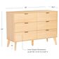 Linon Home Decor Reid 6-Drawer Dresser in Natural, , large