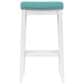 Linon Home Decor Claridge Bar Stool with Teal Cushion in Bright White, , large