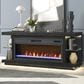 Ironleaf Riviera Media Console with 42" Fireplace Insert in Black, , large