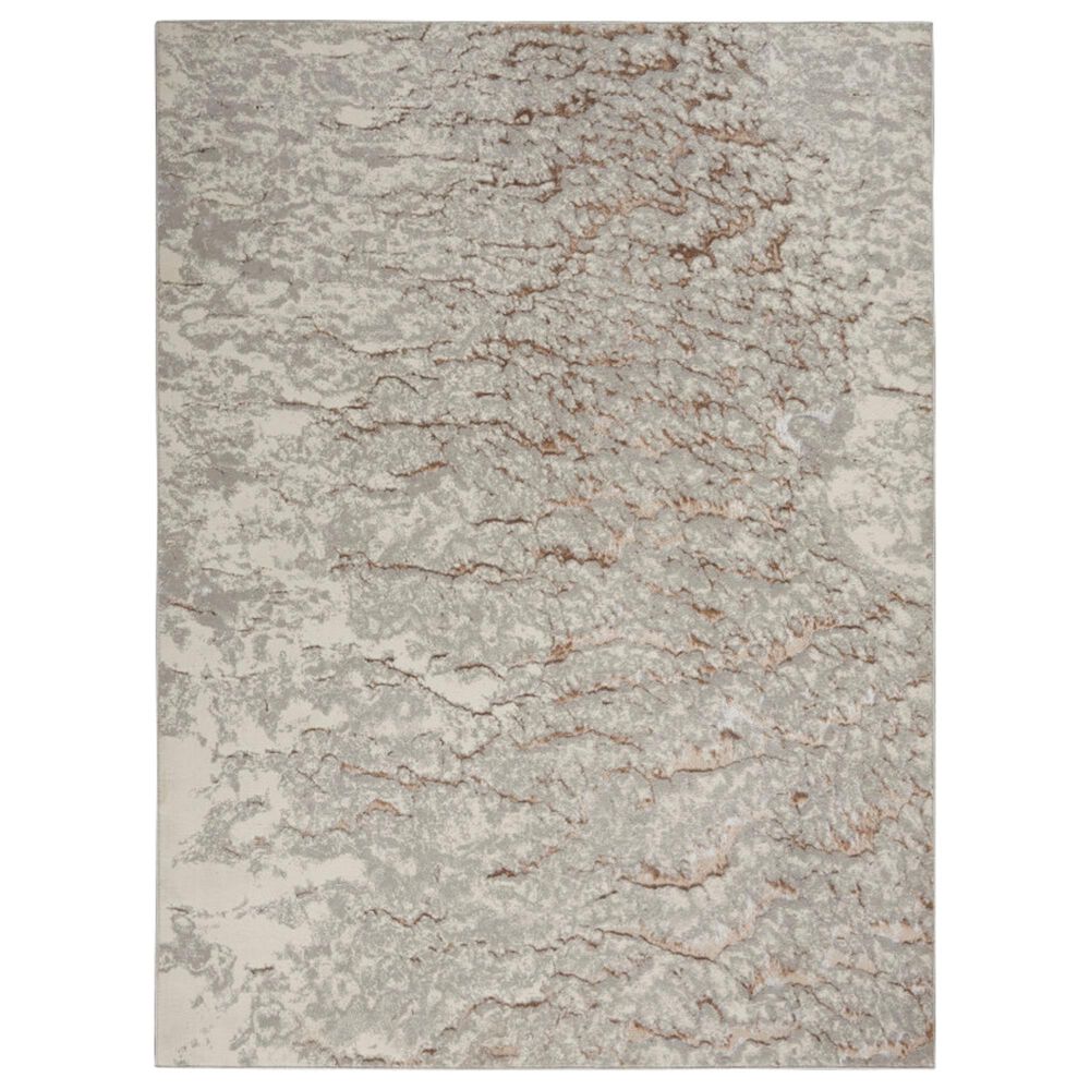 Nourison Metallic 5"3" x 7"3" Grey Mocha Area Rug, , large