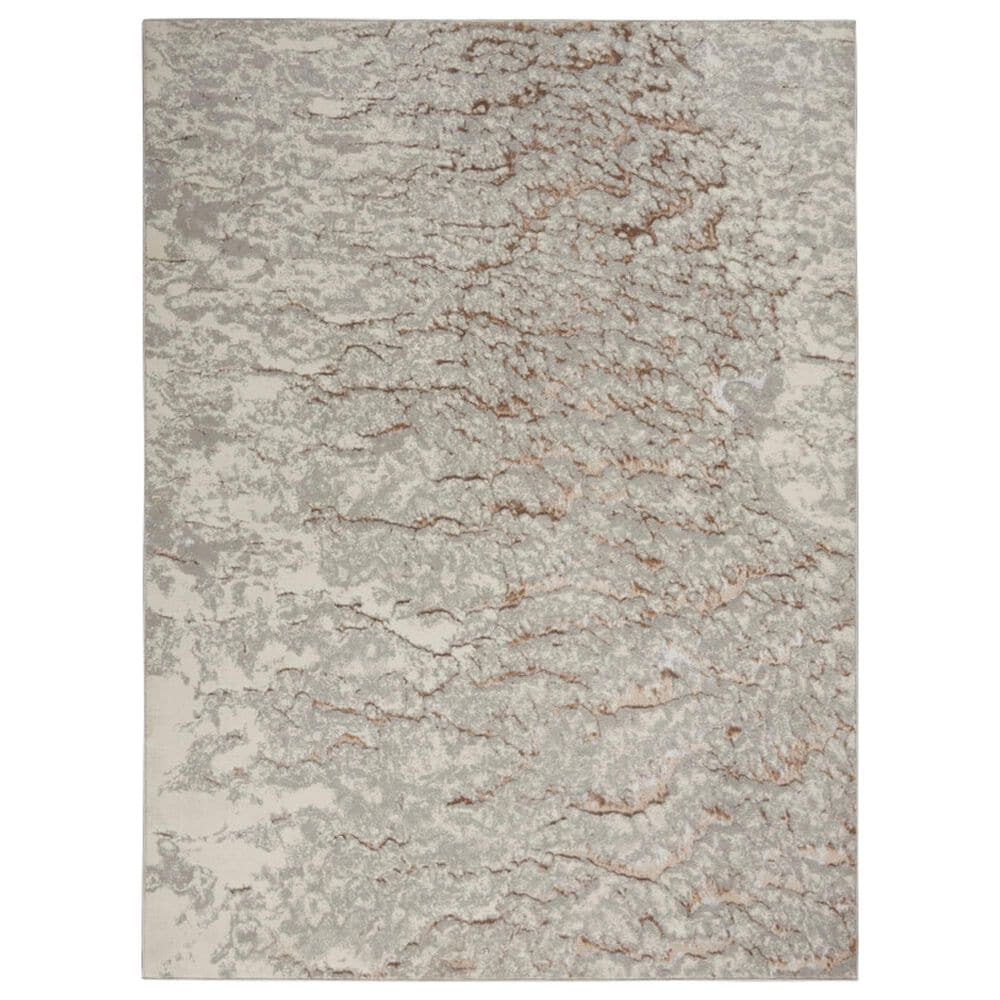 Nourison Metallic 5"3" x 7"3" Grey Mocha Area Rug, , large