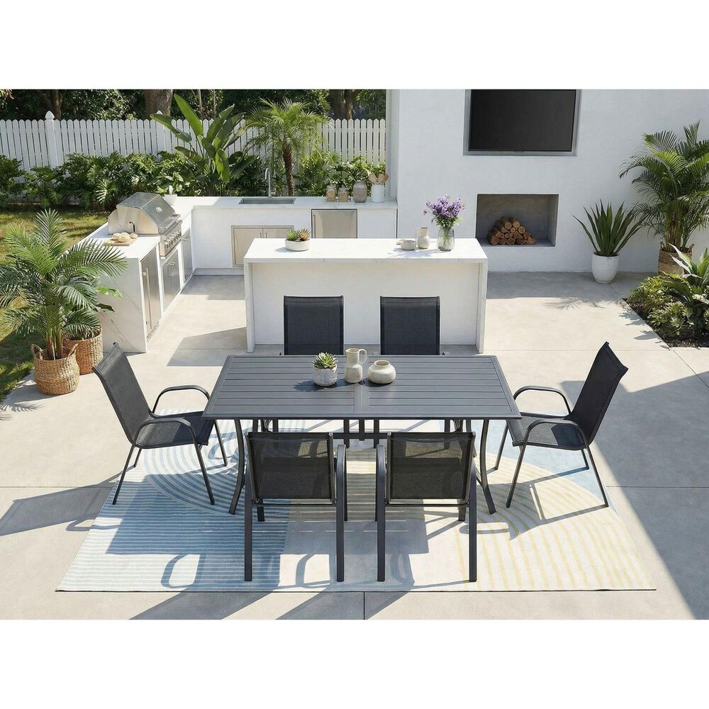 Redline Creation Inc. 7-Piece Patio Dining Set in Black, , large