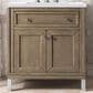 James Martin Vanities Chicago 30" Single Bathroom Vanity in Whitewashed Walnut with 3 cm Arctic Fall Solid Surface Top and Rectangular Sink, , large