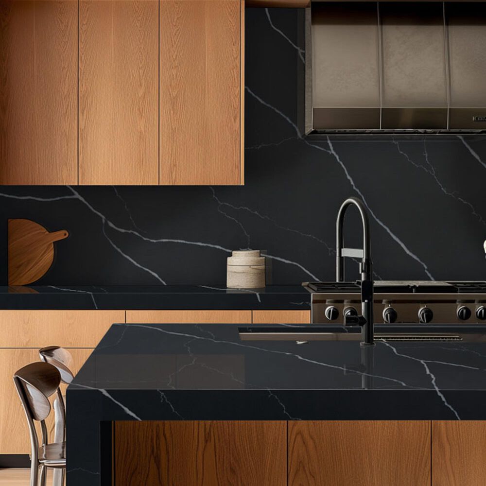 NFM Custom Countertops Marquina Midnight 3cm Quartz Countertop, , large