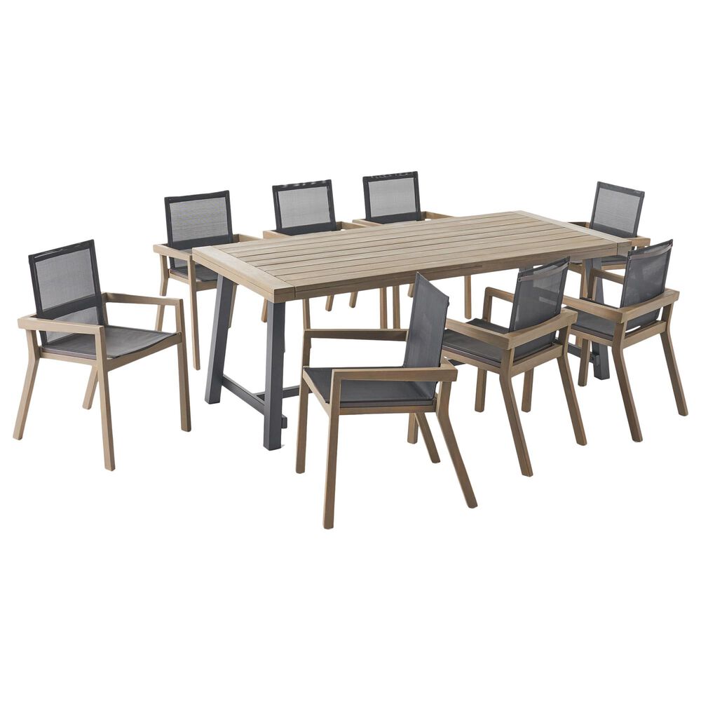Noble House Beachview 9-Piece Patio Dining Set in Gray, , large