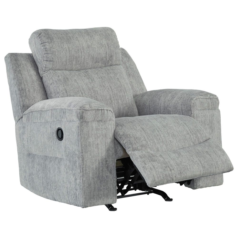 Ashley Buntington Manual Rocker Recliner in Pewter, , large