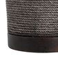 Hearth and Haven Outdoor Side Table with Braided Cord Design and Vintage Trim in Dark Brown, , large