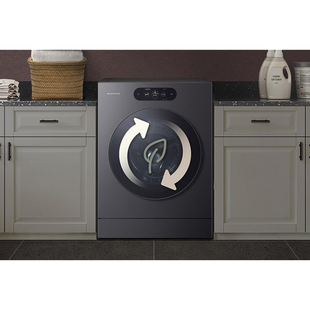 LG Studio 5.8 Cu. Ft. Smart Front Load All-In-One Washer and Dryer Combo in Brushed Black Steel, , large