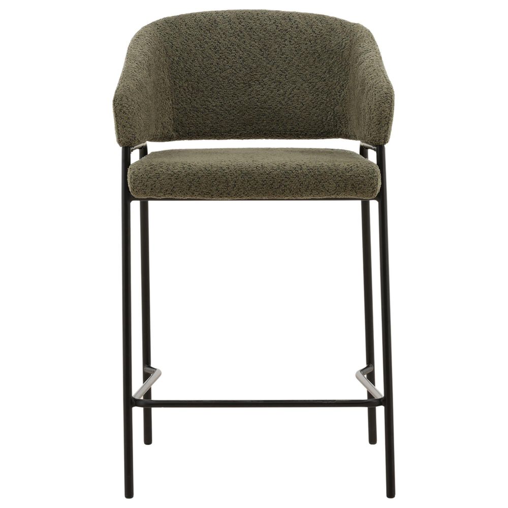Blue Sun Designs Cathey Counter Stool with Olive Fabric Seat, , large