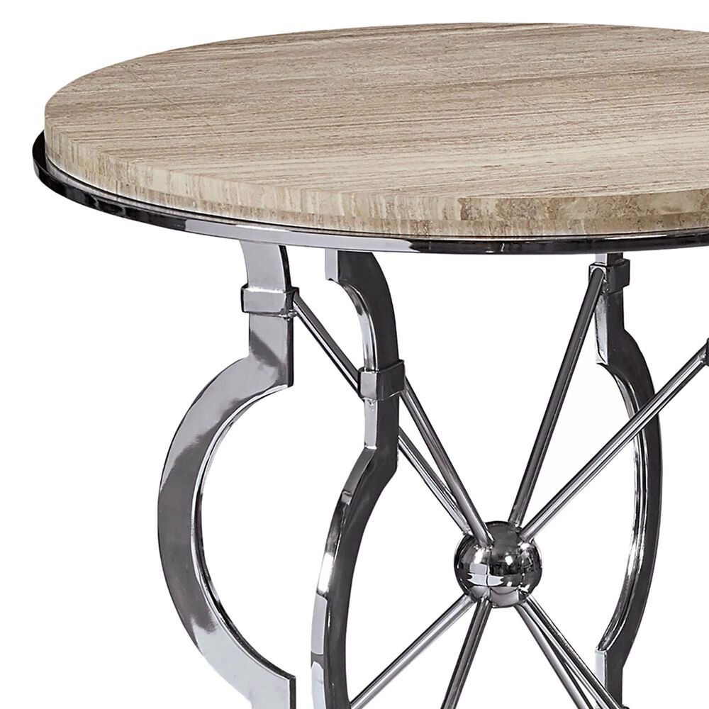 Vantage Morrissey Lamp Table in Silver and Brown, , large