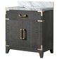 Lexora Home Laurel 30" Single Bathroom Vanity in Black Oak with White Carrara Marble Top and Rectangular Sink, , large