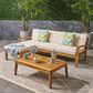 Noble House Wilcox 5-Piece Patio Sectional Sofa Set in Beige, , large