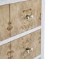 James Martin Vanities Olena 36" Single Vanity in Light Mappa Burl and Polished White with Single Hole 3 cm White Zeus Quartz Top & Backsplash, , large