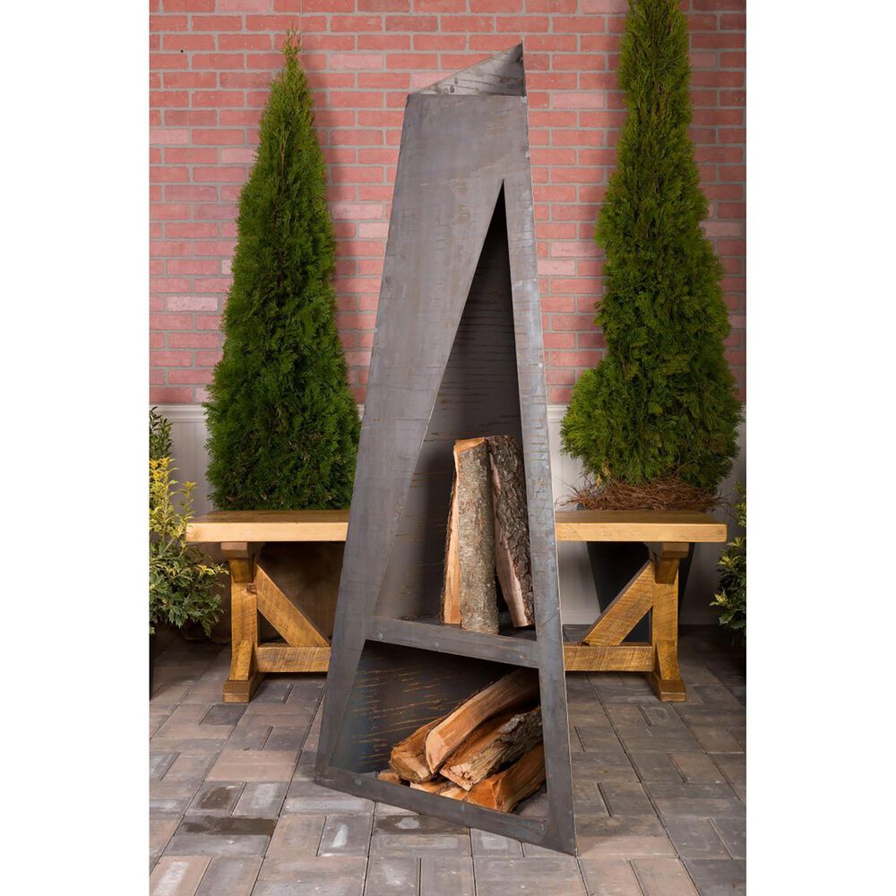 Napa East Collection Night Torch Outdoor Fireplace in Raw Steel, , large