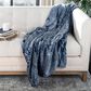 Safavieh Skyler Plush Throw in Blue/White, , large