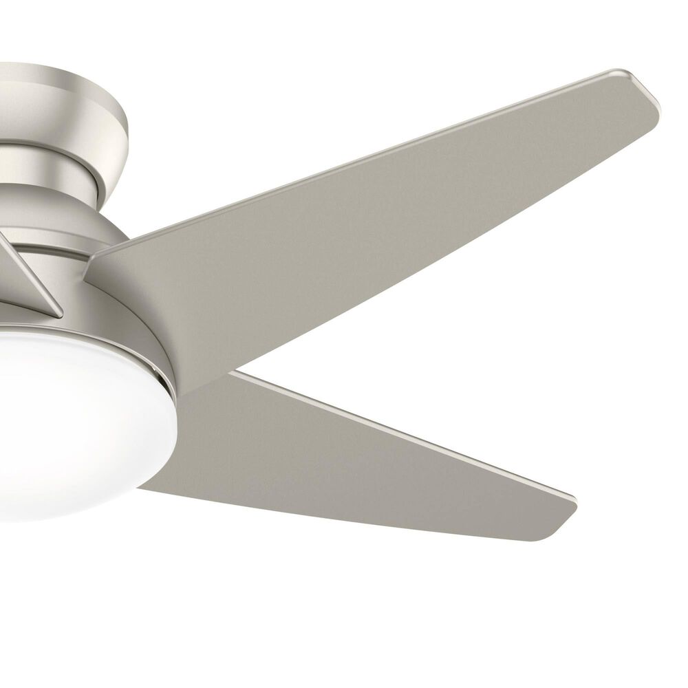 Hunter Isotope Low Profile 44&quot; Ceiling Fan with LED Light in Matte Nickel, , large