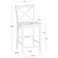 Linon Home Decor Torino X-Back Counter Stool in White, , large