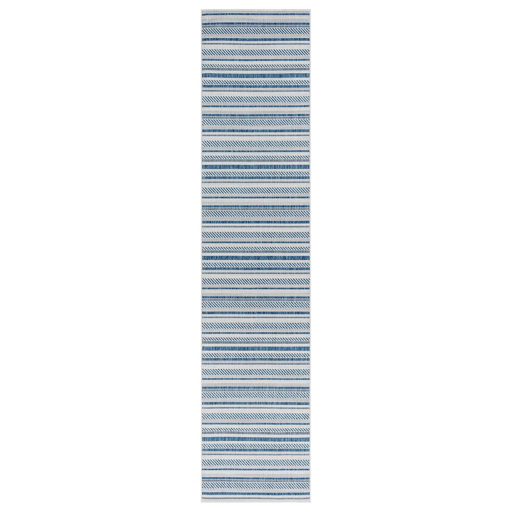 Surya Eagean EAG-2337 Navy, Light Blue, Blue and White 2&#39;7&quot; x 12&#39; Indoor/Outdoor Runner, , large