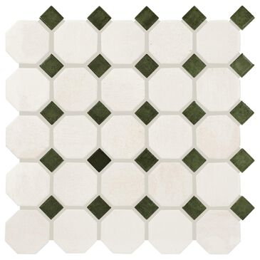 Dal-Tile Relicca Pristine Nook 12" x 12" Octagon Dot Ceramic Mosaic Sheet, , large