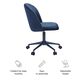 Linden Boulevard Velvet Desk Chair in Navy Blue, , large