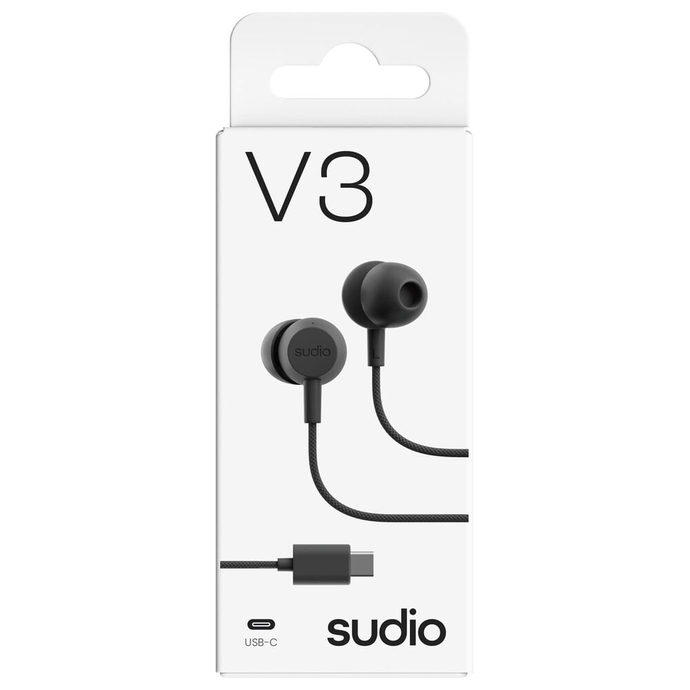 Sudio V3s Essential Wired Earbuds in Black, , large