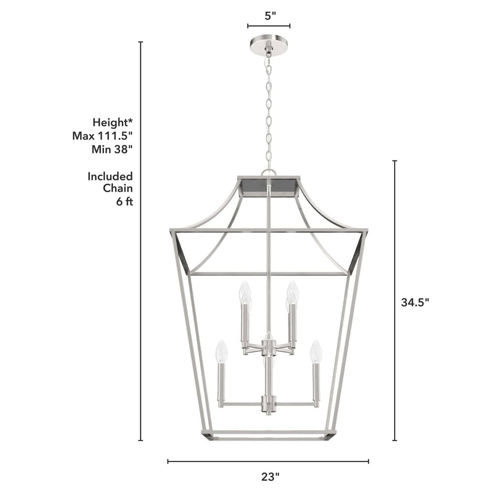Hunter Laurel Ridge 8-Light Pendant Lantern in Brushed Nickel, , large