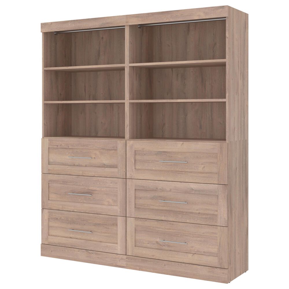 Bestar Pur 72" Closet Organizer in Rustic Brown, , large